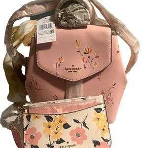 BUNDLE Kate Spade floral set backpack & triple pouch